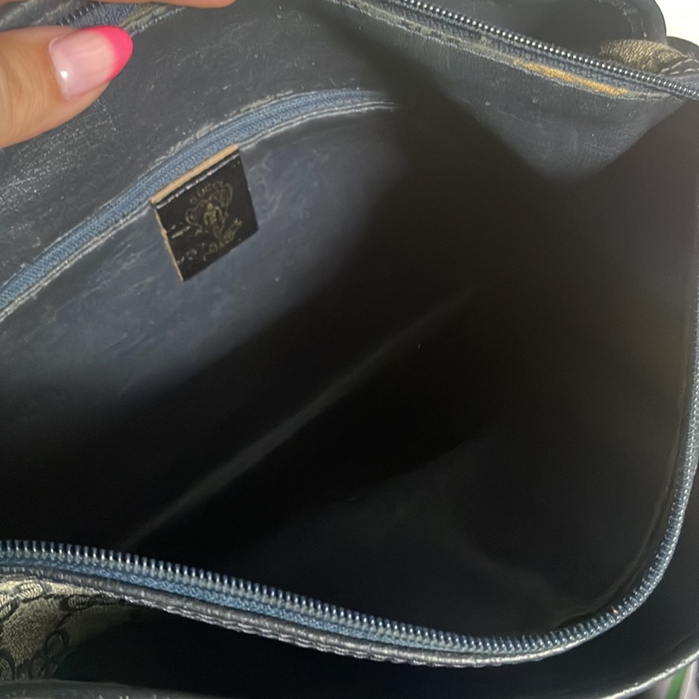 Gucci • vintage monogram navy gray Boston Ophidia satchel purse bag - Picture 8 of 10